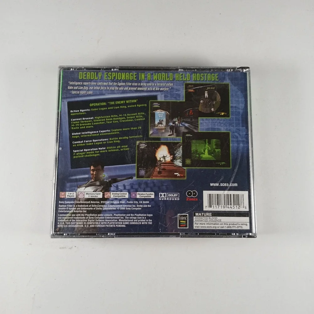Sony Syphon Filter 2 PS1 Playstation Greatest Hits 2-Disc Set SCUS-94451